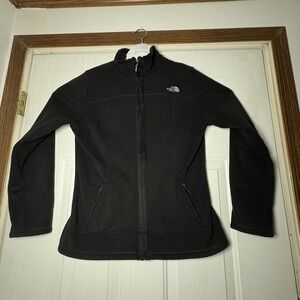 North Face Jacket Black Women's Sz Med Black Fleece Full Zip Black Warm Comfy L